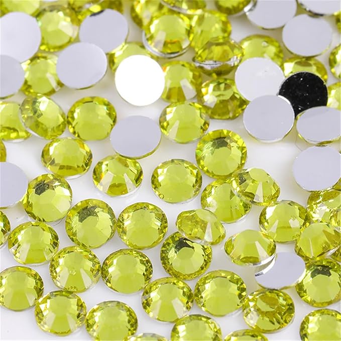 3000 Pieces SS12 3mm Flatback Rhinestones Clear Glass Round Gems Crystals for Nail Art DIY Crafts Clothes Shoes Bags （Citrine）