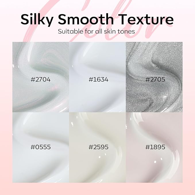 modelones White Gel Nail Polish, 6 Colors Milky White Cat Eye Gel Polish Set with Magnet Nude Jelly Soak Off Nail Kit Manicure DIY Nail Art Salon Home Gift