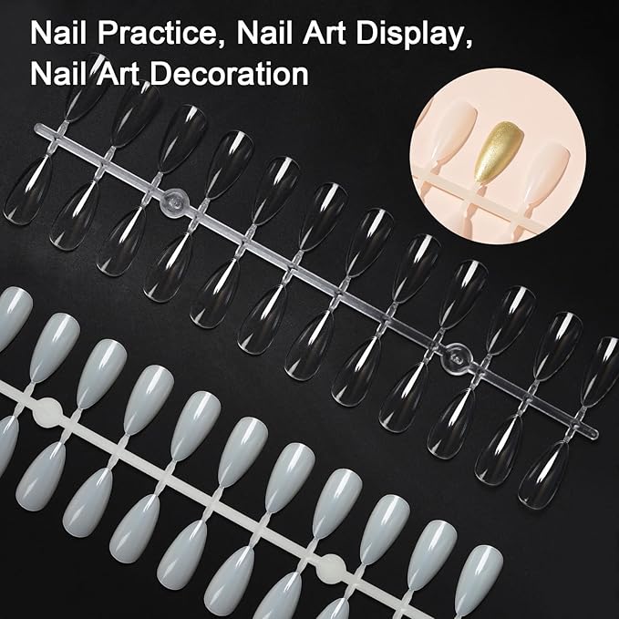 20PCS Nail Display Chart Nail Color Card Nail Tips Display Board Nail Polish Swatch Practice and Nail Polish Color Display Total 480 Almond Tips