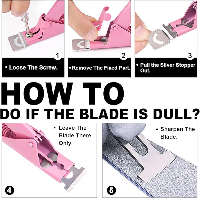 Light Pink Metal Premium Adjustable Nail Clippers with Magnet Sizers for Acrylic Nails, Professional Stainless Steel Fake False Nail Tip Clipper Cutter Trimmer, Manicure Tool for Salon Home Nail Art