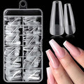 240pc Coffin Gel Nail Tips Long Fake Nails Clear Press ons Nail, Long Coffin Nails Tips Acrylic Nails Extension Soft Gel Nails Tip Full Cover Ballerina False Nail Clear Artficial Fingernails