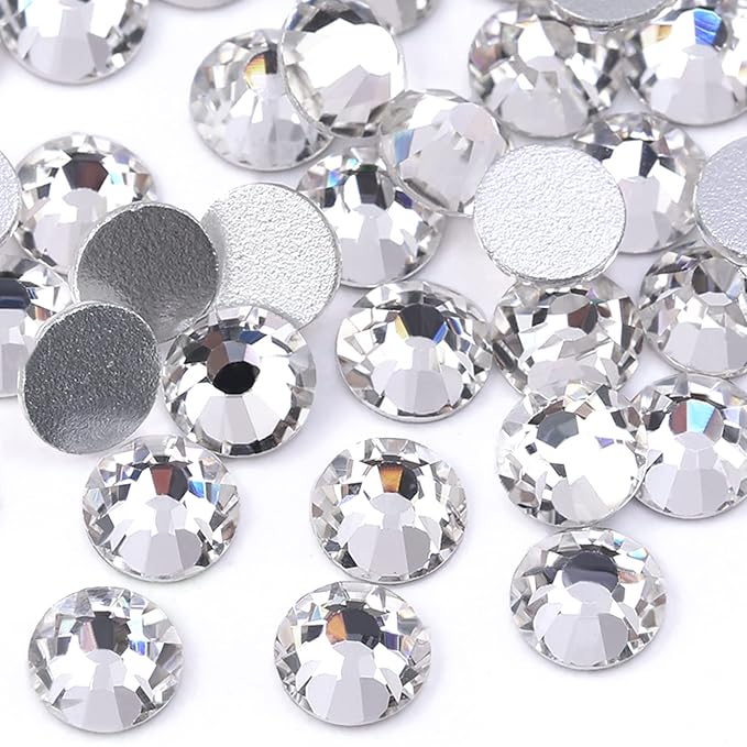 Dowarm 1440 Pieces SS4 Flatback Rhinestones, 1.5MM Flatback Crystal Clear Rhinestones for Craft, Nails, Dance Costumes, Non Hotfix