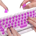 70 Pcs RaisedTip Keyboard Stickers for Long Nails with Letters: Adhesive Typing Bubbles for Women,Office & Gaming Girls Accessories Gift (Purple, 70)