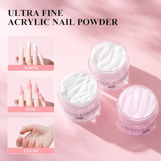 Practice Hand for Acrylic Nail: Fake Hand with Stand Nails Kit Acrylic Set - Professional Nail Mannequin Hand for Beginners Salon