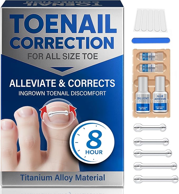 Ingrown Toenail Treatment, Toenail Correction Strips for Curved or Ingrown Nails, Quick Relief, Nail Correction, 5 Different Sizes