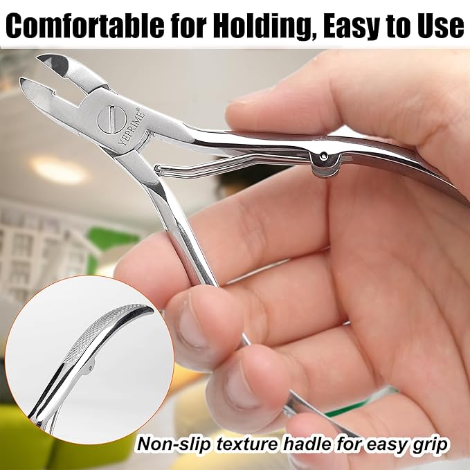 Podiatrist Toenail Clippers, Super Sharp and Wear-resistant Toe Nail Cutters for Thick and Ingrown Nails, Hand Forged Stainless Steel Pedicure Clippers for Men Women Seniors, Convex Blades