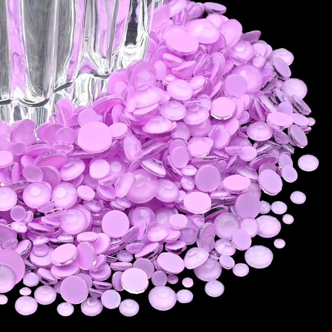 Flatback Glass Rhinestones,Bedazzler Gems Non Hotfix Crystal Rhinestones for Crafts Nail Charms Clothes Tumblers,Violet Neon,Mixed Size,35g