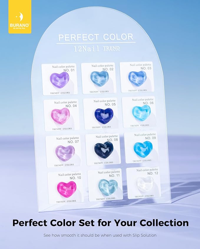 BURANO Poly Nail Gel Set, 12 Colors Nail Poly Nails Extension Gel Kit for Beginner Professional Salon Using Home DIY 15g (kit01, 15g)