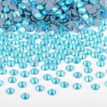 Bymitel Hotfix Crystal Rhinestones Round Gems Iron on DIY Jewelry Making Flat Back for Crafts,Aquamarine AB, 1.3mm(SS3/2880pcs)