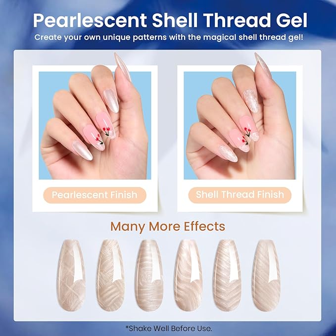 Beetles Cat Eye Gel Polish – Glamorous Metamorph 6 Color Gel Nail Polish Set, Blue Brown Pearl with Magnet Soak Off Uv LED for Salon Manicure Art DIY Back to School Nails