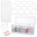 Press On Nail Orgnizer 14 PCS Clear Press On Nail Storage Boxes and 1 Big Storage box with 60 Pcs Adhesive Double Sided Tape, On Packaging for Fake Display Salon