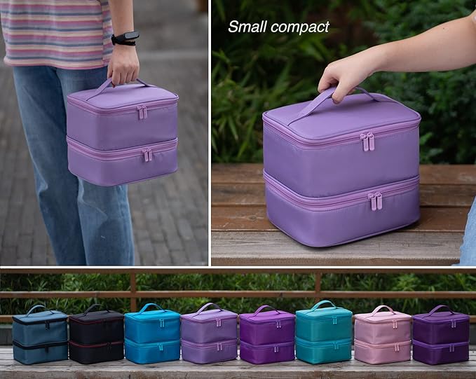 ButterFox Nail Polish Organizer Storage Case, Fits Nail UV Dryer Light and 30-40 Bottles Depending On Bottle Sizes, Nail Supplies Organizer (Lavender Purple)