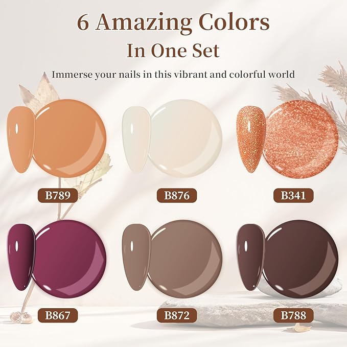 BQAN Poly Nail Gel Kit - 6 Colors Builder Gel for Long-Lasting Nail Extensions | 15ml Each | Salon-Quality DIY & Home Use | Low Odor