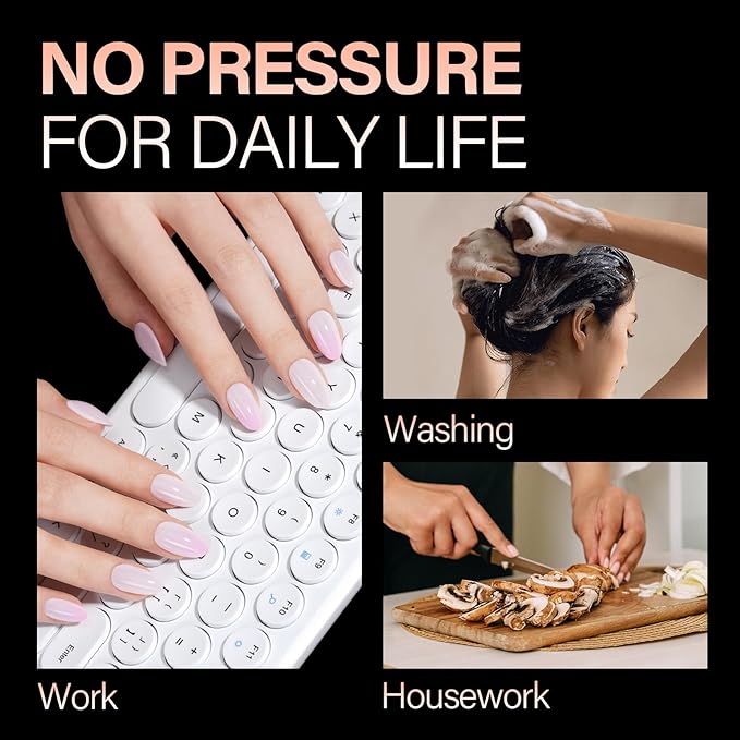 AILLSA Short Oval Round Nails 504PCS Clear Gel Nails Tips Press on False Soft Nails Tip Full Cover Fake Gelly Nails Tips for Nail Extension DIY Home Salon Gift, 10 Sizes Preshaped Nail Tips
