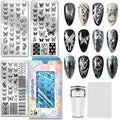 PH PandaHall 3pcs Butterfly Nail Stamping Plate Gothic Butterfly with Skull Nail Art Stamper Nails Art Plates Manicure Design Stamp Nails Image Plates for Manicure Design Salon Supplies