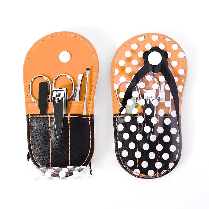 Polka Dot Flip Flop Manicure Sets Personal Care Tools Manicure Kit 6 counts Orange