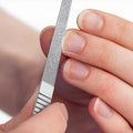 FERYES Stainless Steel Double Side Nail File with Anti-Slip Handle for Salon Home and Travel, Metal Manicure File for Women and Men, 4.8-Inch Filing Surface