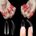 NOVO OVO Halloween Nail Tips Curved Stiletto, Clear Gel Extension kit Full Cover to Make Press on 3D Eagle Claw nails,Thick Extra Hawk Deep Curve Almond French Tips Soft False Fake 12 Size 120pc