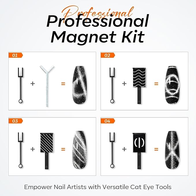 modelones Cat Eye Magnet Set+ 6 colors Gel Nail Polish Set