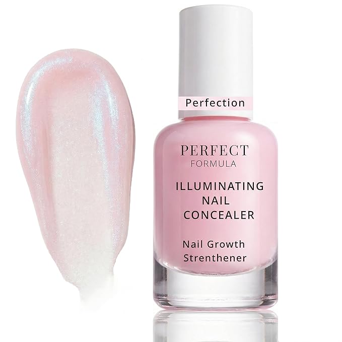 Perfect Formula Perfection Gel Coat - Illuminating Nail Concealer, Brightening Milky Pink Nail Strengthener & Glossy Keratin Treatment, Fills Ridges & Neutralizes Yellow Tones, Growth & Repair .6 oz