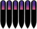 Mont Bleu Rainbow Crystal Nail File in Black Pouch - Small/Purse Size - Czech Tempered Glass - Handmade in Bohemia (Czech Republic)