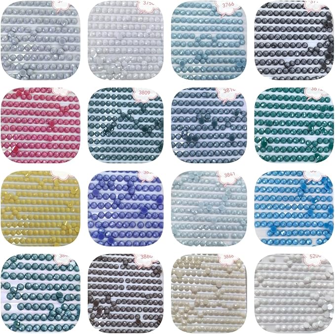 36000PCS Fairy Beads for Diamond Painting, Diamond Painting Accessories, 18 Colors Round Drills for Crafts, Bead Art or Nails Art, 2.8MM