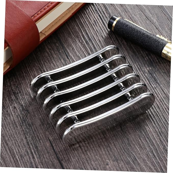 2 Pcs Nail Art Pen Holder Uv Gel Brush Polish Pen Rest Stands for Pens Stylish Golden Silver Nail Brush Organizer for Nail Art Tools and Accessories