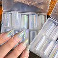 10 Rolls Aurora Nail Foil Transparent Laser Nail Transfer Foils Starry Sky Holographic Glitter Nail Art Foil Stickers for Women DIY Manicure Decoration Accessories