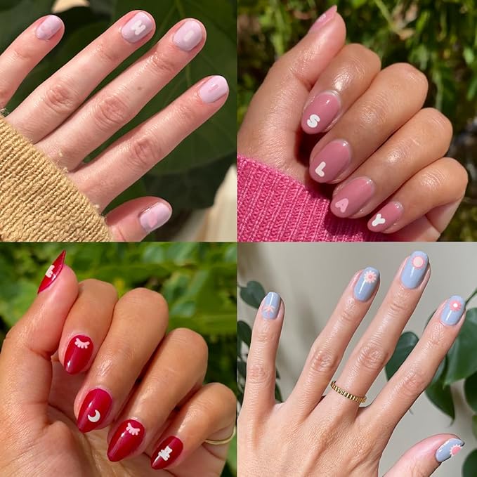 Olive & June Nail Art Stickers | Easy-to-Use Nail Designs | Nail Art Made Easy | Hand-Screened, No-Fade Ink | Accent, Mix & Match, or Cover Chipped Polish | Pink Letters