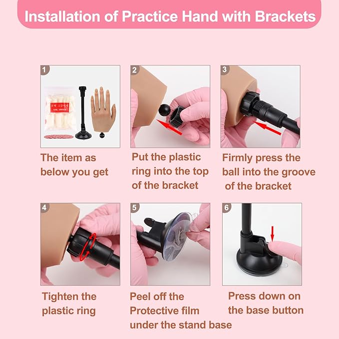 Nail Practice Hand for Acrylic Nails with 516 Pcs Nails, Silicone Fake Hands to Practice Fake Nails Mannequin Hand for Nails Practice and Nail Art Single Left Hand Nude