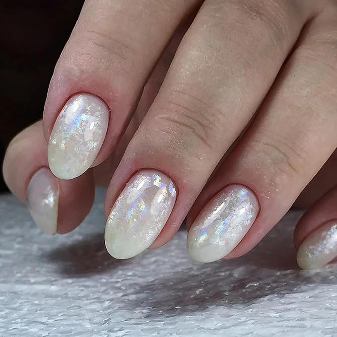 SILPECWEE 2 Boxes Aurora Nail Foil Clear Laser Glass Fragment Nail Transfer Foil for Long Acrylic Nails Starry Sky Holographic Nail Art Foil Stickers Manicure Design for DIY Nails Decoration