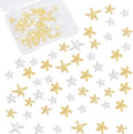 OLYCRAFT 180pcs Starfish Nail Charms Metal Cabochons Starfish Nail Art Decorations Brass Charms Gold Silver Nail Art Accessories Starfish Charms for Jewelry Making Nail Arts Decoration