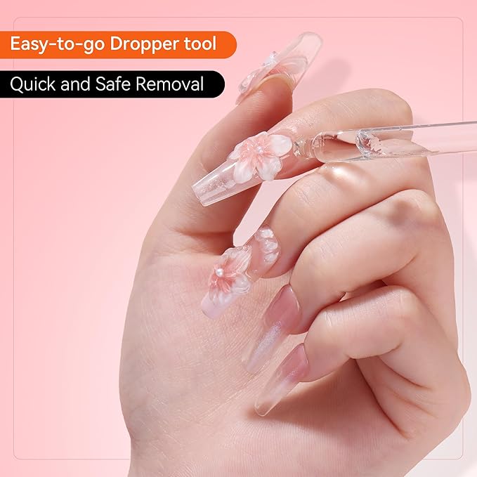 Makartt Hema-Free Press on Nail Glue Remover: Updated Formula with Vitamin E | Glue Debonder with 5 Wooden Sticks,1 Dropper Applicator for Quicker Application, Non-Acetone Glues 30 ml