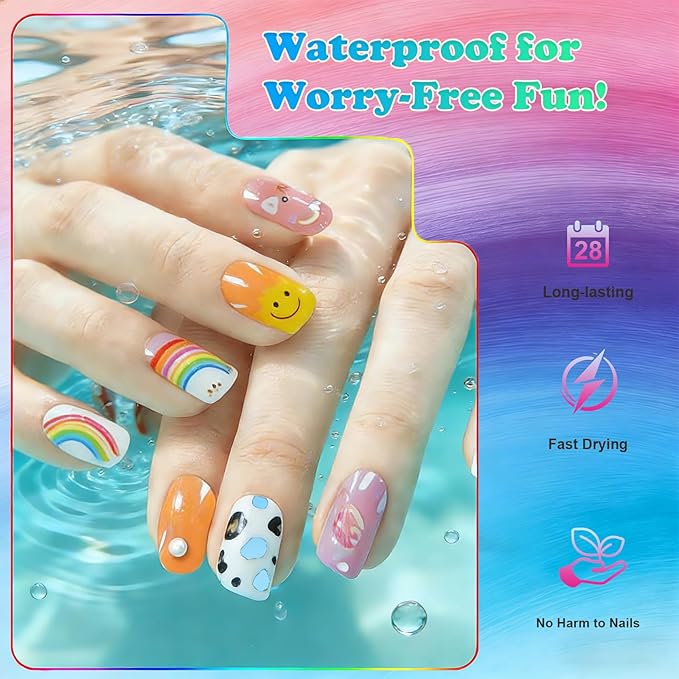 12 Colors Double-Ended Nail Polish Pens, Quick Dry 3D Acrylic Paint Markers for Nails, Fine Tip Liner Brush & Dotting Tool Set for DIY Nail Art Drawing