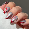 JMEOWIO Gel Nail Stickers Halloween Semi Cured Gel Nail Strips Wraps UV/LED Nails Art Design Decoration Accessories