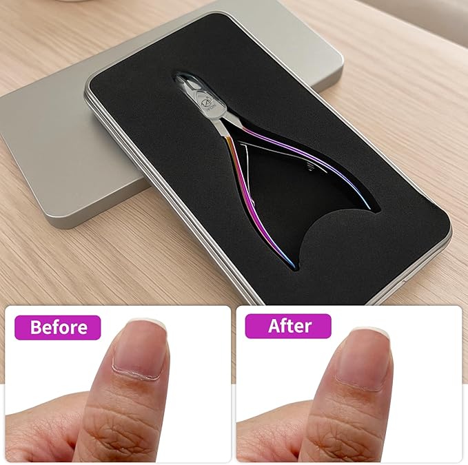 IVON Professional Cuticle Trimmer – Rainbow Finish Stainless Steel, Precision Nail Nipper for Manicure & Pedicure