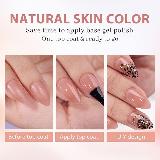 BTArtbox Short Almond Nail Tips - XCOATTIPS Gel Nail Kit with Tip Primer Base, 160 pcs Brown Pre-colored Fake Nails with Gel Nail Glue and Top Coat Nail Extension Kit for Nail Art