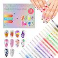 16 Colors Nail Art Pen Set, Nail Art Markers for DIY Nail Drawing, Dotting, and Striping, Manicure Design Tools for Salon and Home Use