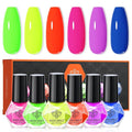 modelones Neon Nail Polish, 6 Colors Spring Summer Blue Green Purple Rose Orange Yellow Quick Dry Mini Starter Kit, Long Lasting Art DIY Manicure Set at Home for Women Girls