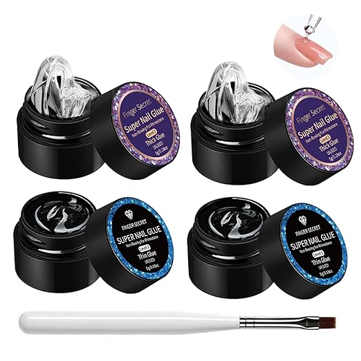 Nail Rhinestone Glue Set - Durable Nail Gem Adhesive, for Securing Nail Gems, Rhinestones & 3D Nail Charms, Long-Lasting Rhinestone Glue for Nails