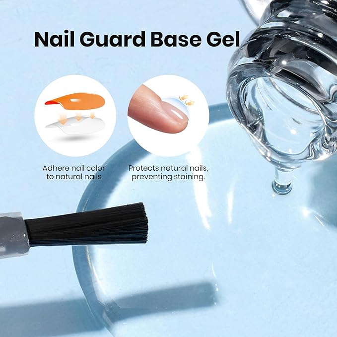 Beetles Gel Base and Top Coat Set, 2pcs 10ml Shine Finish and Long Lasting Top Coat Gel Nail Polish, Soak Off LED Nail Lamp Nail Polish Art Design Home DIY Manicure Gifts for Women