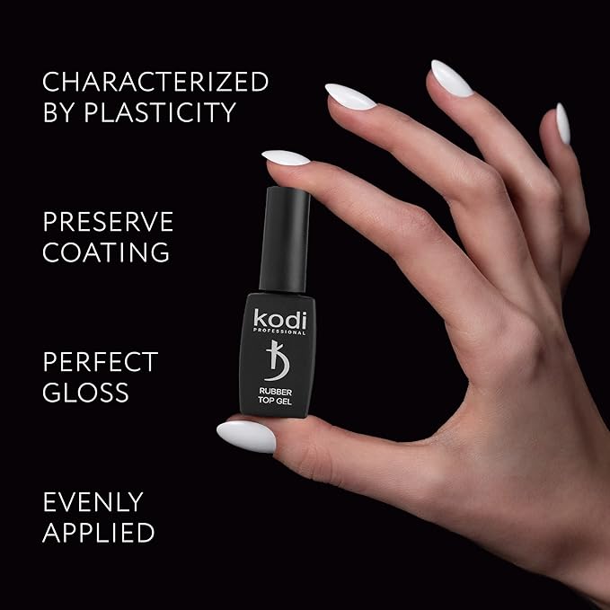 kodi professional Rubber Base and Top Coat Gel Polish UV LED - Base Coat & Top Coat Set Nails Manicure Kit Gel Nail Polish for Long-Lasting Nails (2 x 8 ml) (8ML)