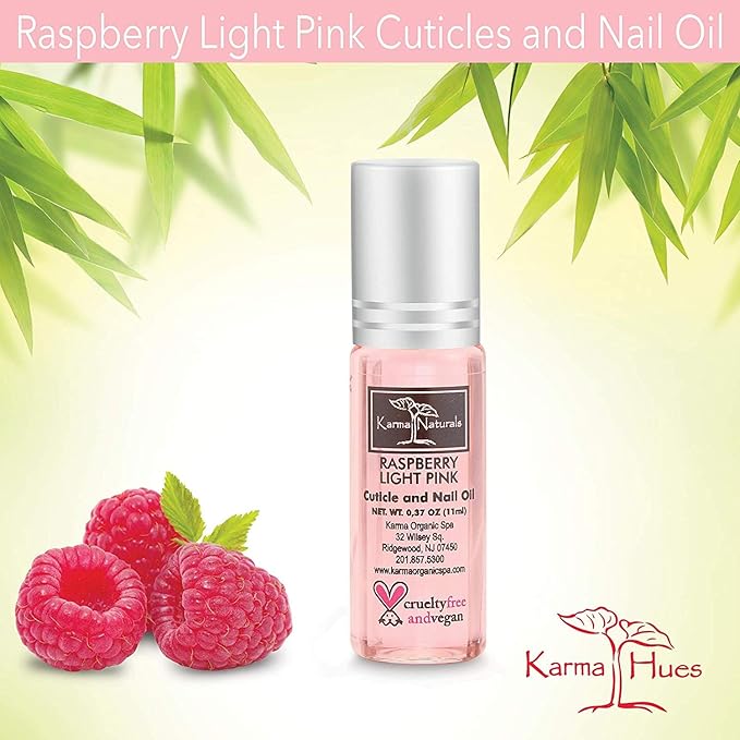 karma organic Raspberry Cuticle Oil - Daily Natural Moisturizer for Nails - and Skin Care Nourish, Soothe & Cruelty Free 100% Pure - Treatment for dry and cracked cuticles