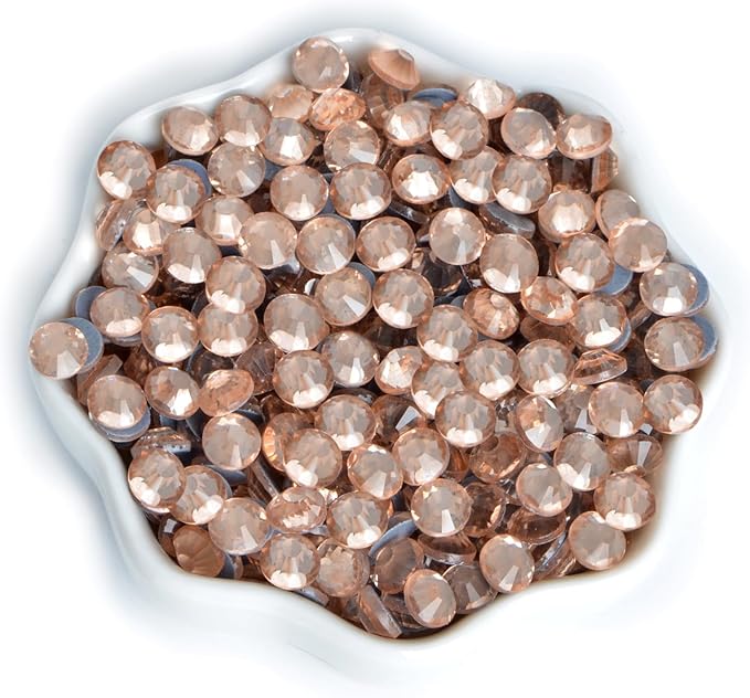 1440 Pieces SS20 Lt.Peach Hotfix Rhinestones Flatback Round Crystal Glass Rhinestones Gems for Crafts Nail Face Art Clothes Shoes Bags DIY