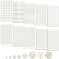 3701PCS Pearl Stickers Pearls for Crafting - Self Adhesive Pearls for Hair Face Makeup Eye Nail Crafts, Stick On Gems (White, Assorted Sizes)