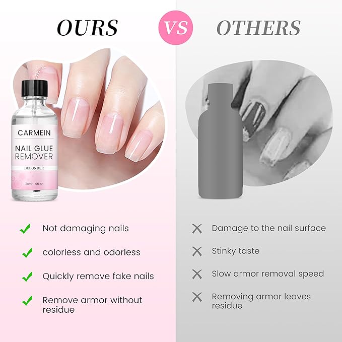 Nail Glue Remover for Press On Nails and Nail Tips Professional-grade nail glue remover specifically designed to safely dissolve adhesive 1.69 fl oz (30ml, 1pcs)