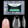 Short Round Oval Nail Tips, 216pcs Acrylic Soft Fake Nails Gel Nail Tips, Full Cover Pre-Shaped Matte Clear Press on Nails for Extension, Diy at Home Manicure 12 Sizes