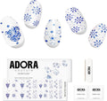 Semi-Cured Gel Nail Strips - 20 Salon-Quality Gel Sticker with UV Light Required, Long Lasting, Easy Application & Removal, Includes Prep Pad, Nail File, Wooden Stick (Frosted Porcelain)