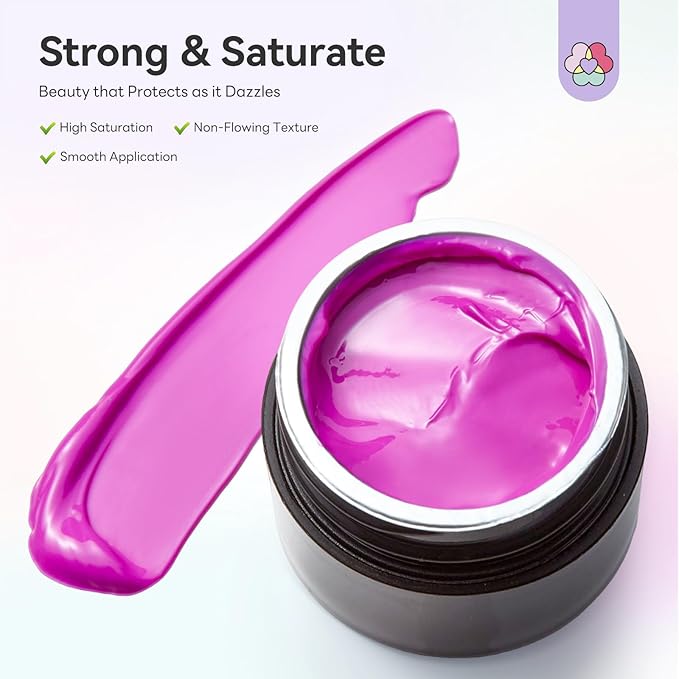SAVILAND 3D Sculpting Gel for Nail Art: 12 Colors No Wipe Painting Sculpture Nail Gel with Brush Pen for Micro 3D Embossed Nails, Easy to Shape, Home DIY & Salon Manicure Supplies, 5g Each