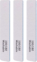 3PCS Professional Reusable Double-Sided 100/180 Grit Blue Nail File
